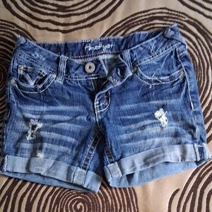 Amethyst Jeans Distressed Blue Jean Shorts